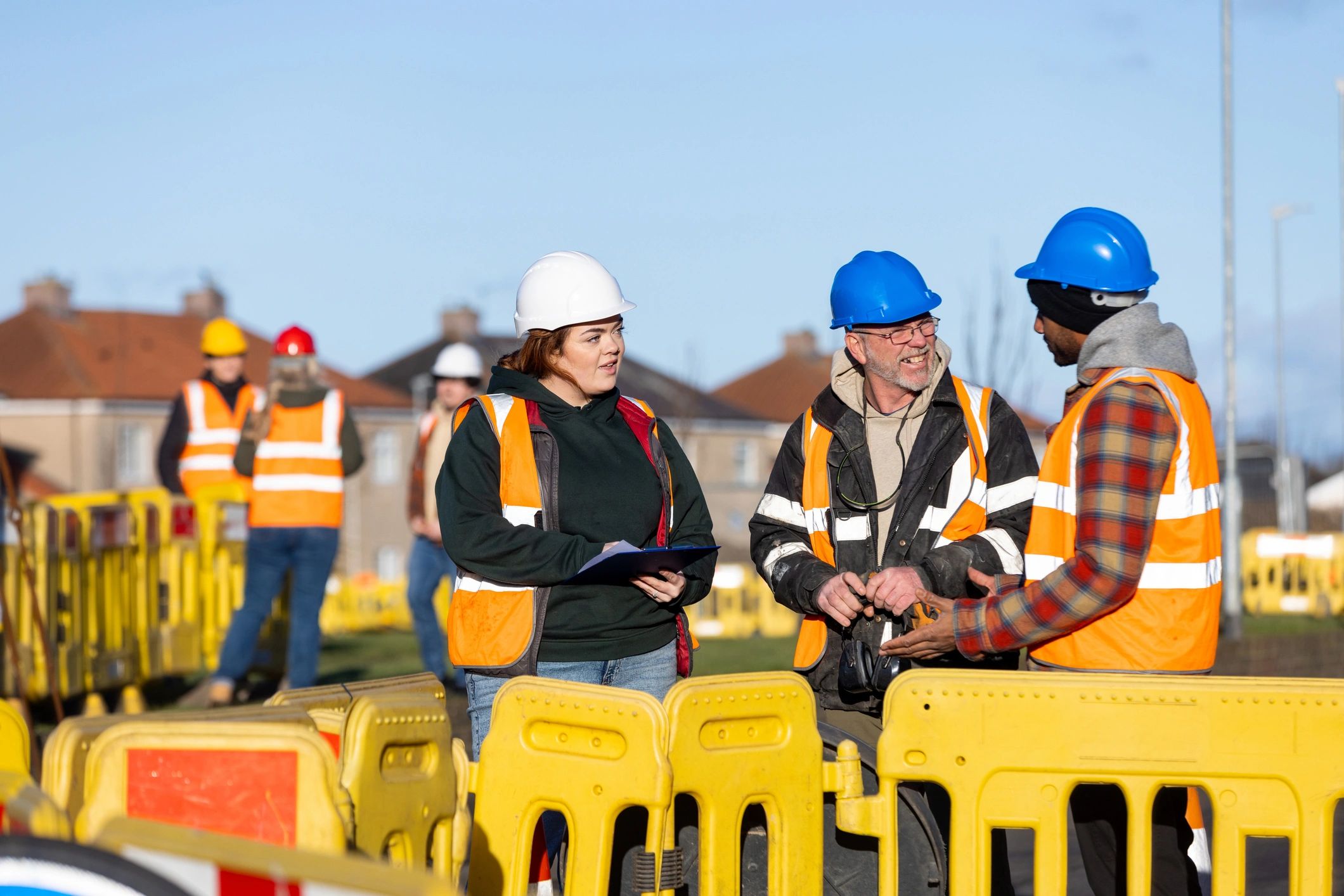 Engineers and Builders Reviewing Work Plans