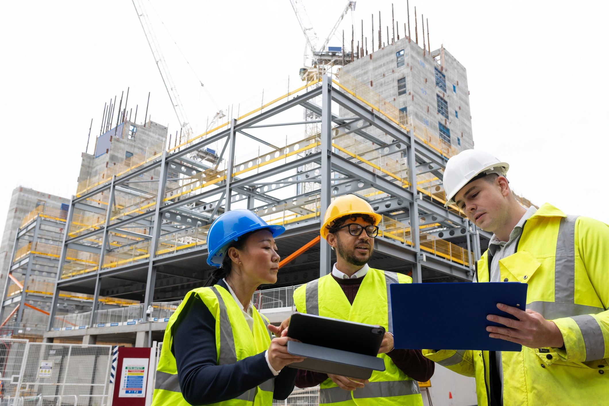 Construction Manager and Architect Giving Instructions to Worker
